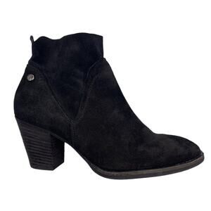 Paul Green Nora Black Suede Bootie Water Resistant Size 7 Heels Southwestern